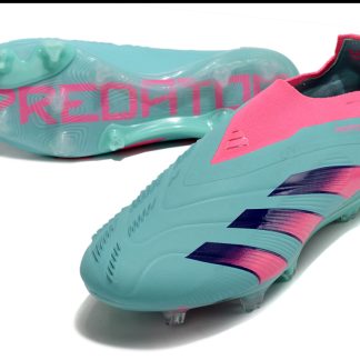 Predator Elite Sans Lacets FG - ROSE/BLEU