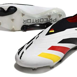 Predator Elite Laceless FG Blanc Noir Rouge Jaune